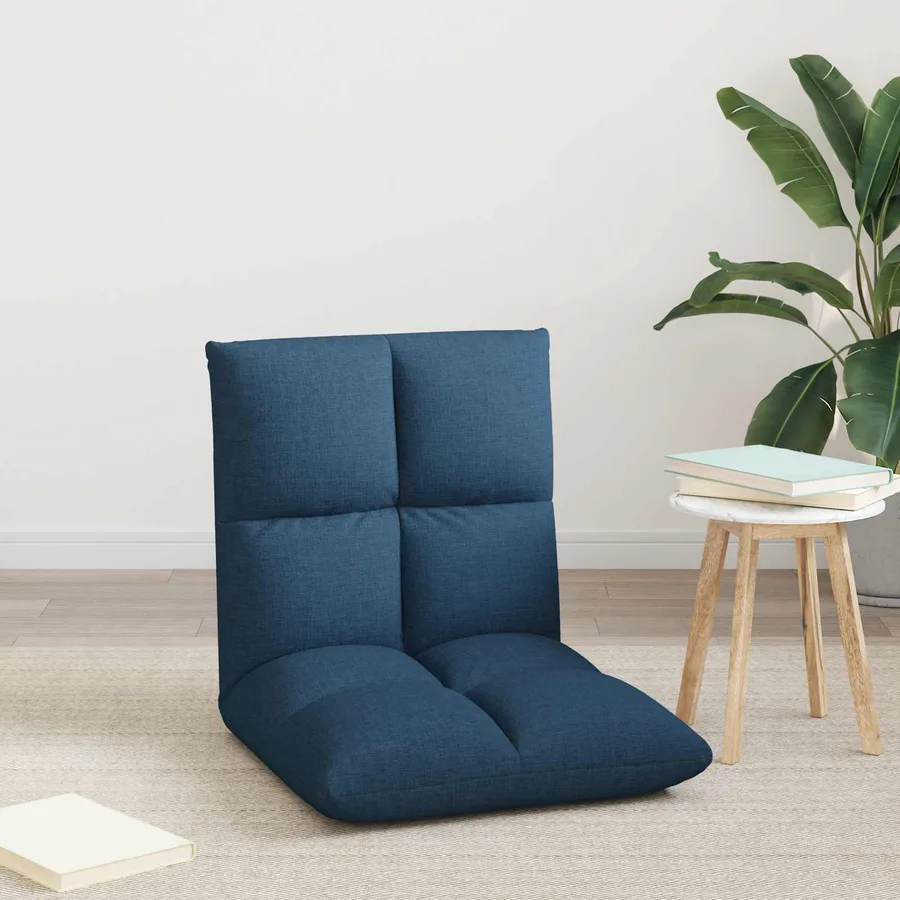 Fauteuil de sol ajustable Bleu Tissu - 3