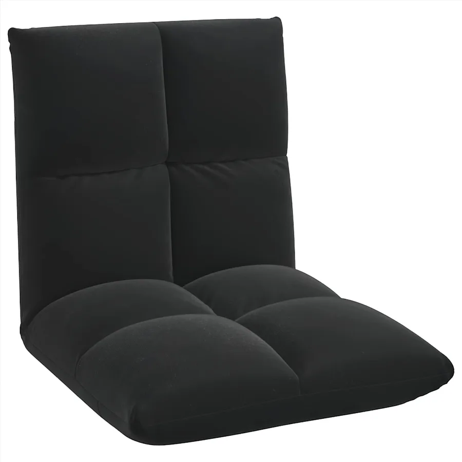 Fauteuil de sol ajustable Noir Velours - 2