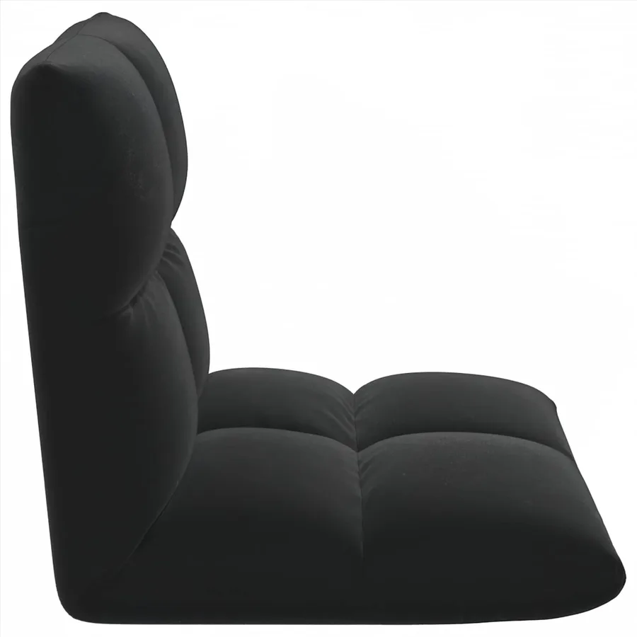 Fauteuil de sol ajustable Noir Velours - 5
