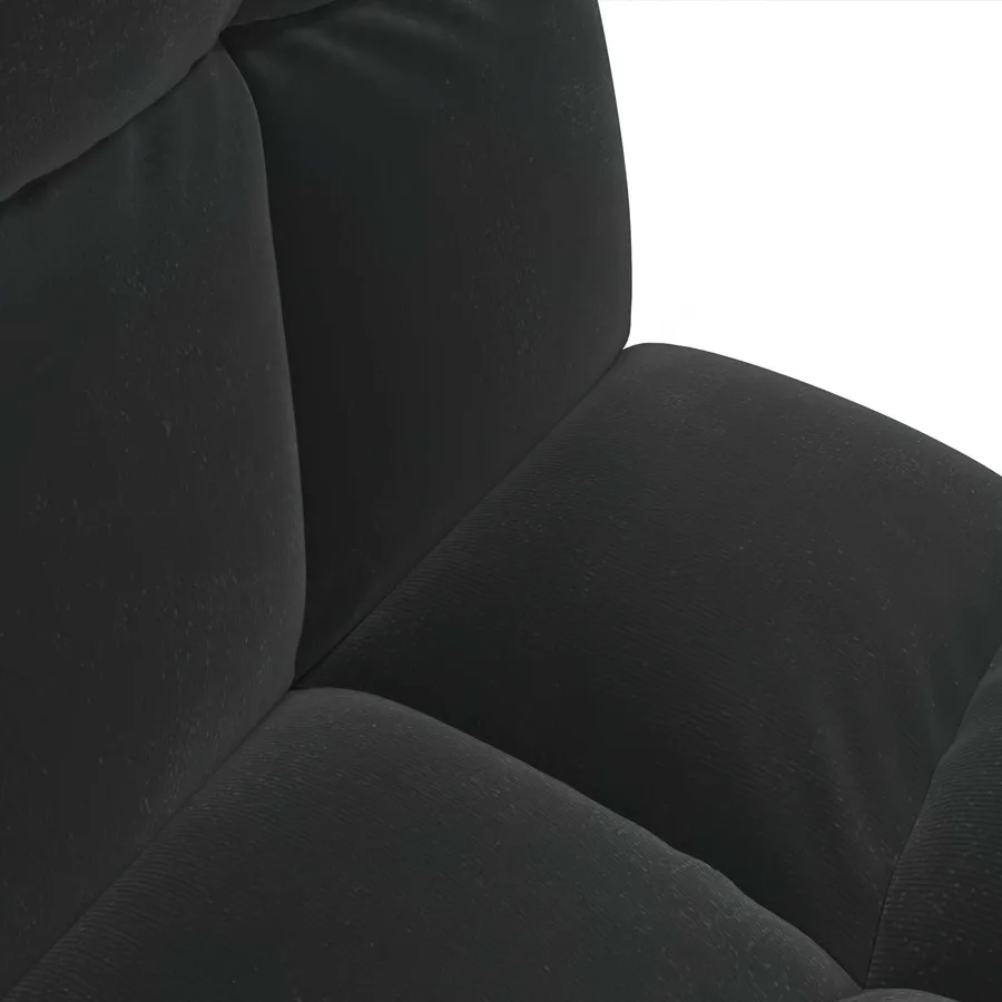 Fauteuil de sol ajustable Noir Velours - 7