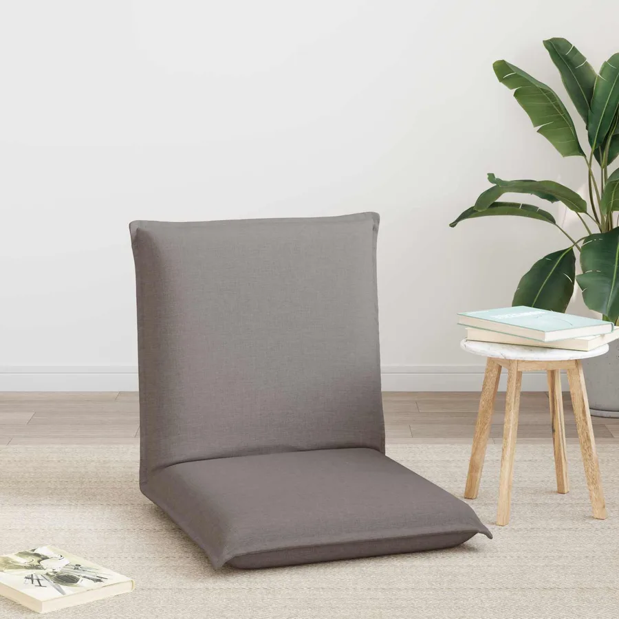 Fauteuil de sol ajustable Taupe Tissu - 3
