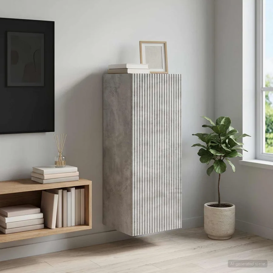 Armoire Murale Gris béton 33 x 34,5 x 90 cm Bois d'ingénierie