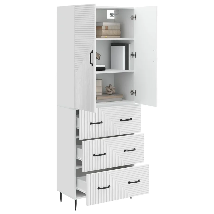 Ensemble de Meubles 2 pcs Blanc brillant 66 x 34,5 x 90 cm - 3