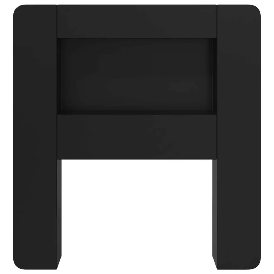 Cabinet de Tête de Lit avec stockage Noir Bois d’ingénierie - 5
