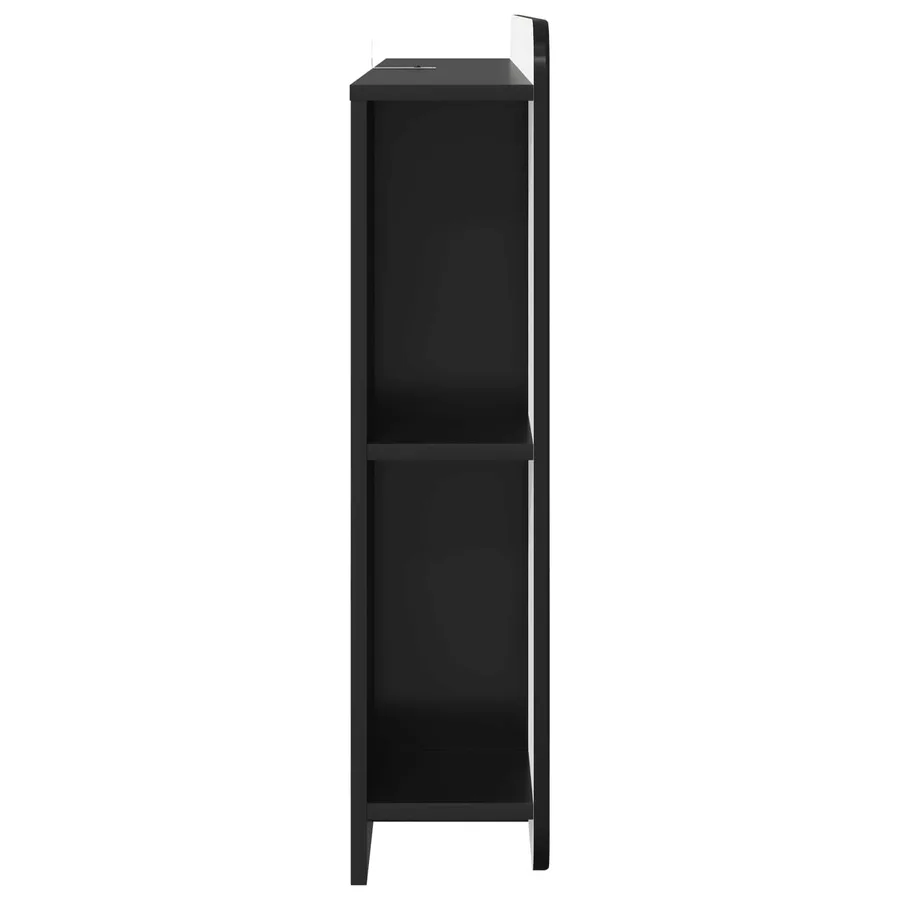 Cabinet de Tête de Lit avec stockage Noir Bois d’ingénierie - 6