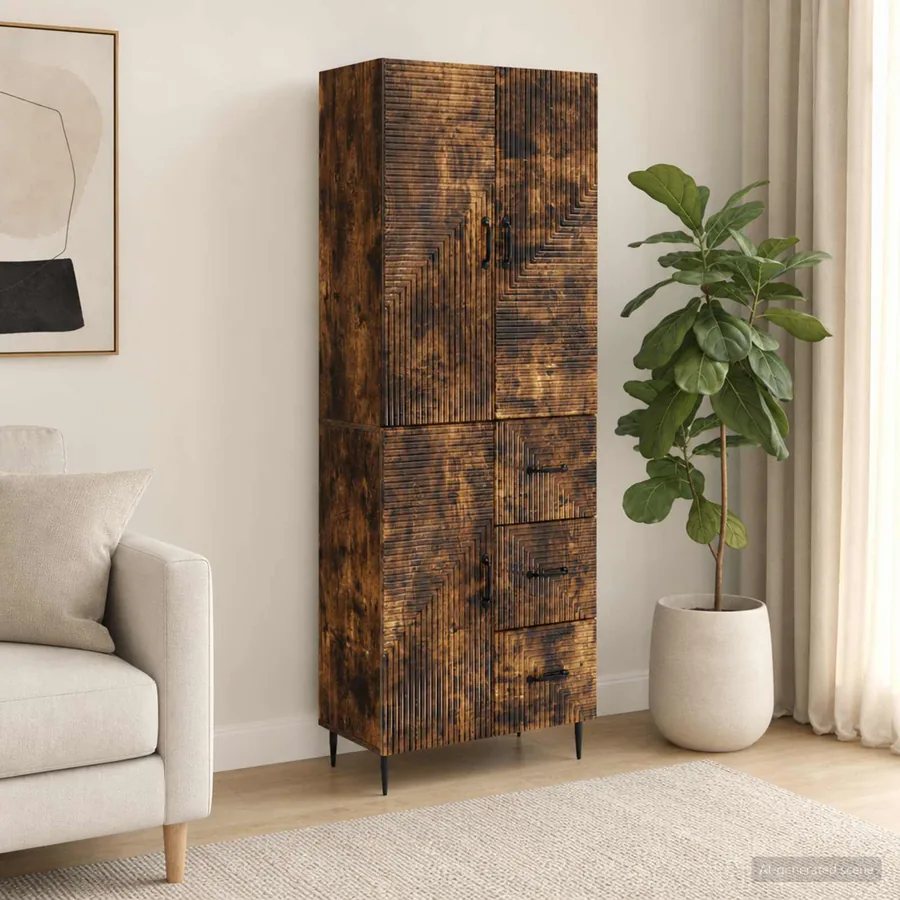 Ensemble de Meubles 2 pcs Chêne fumé 66 x 34,5 x 89,5 cm