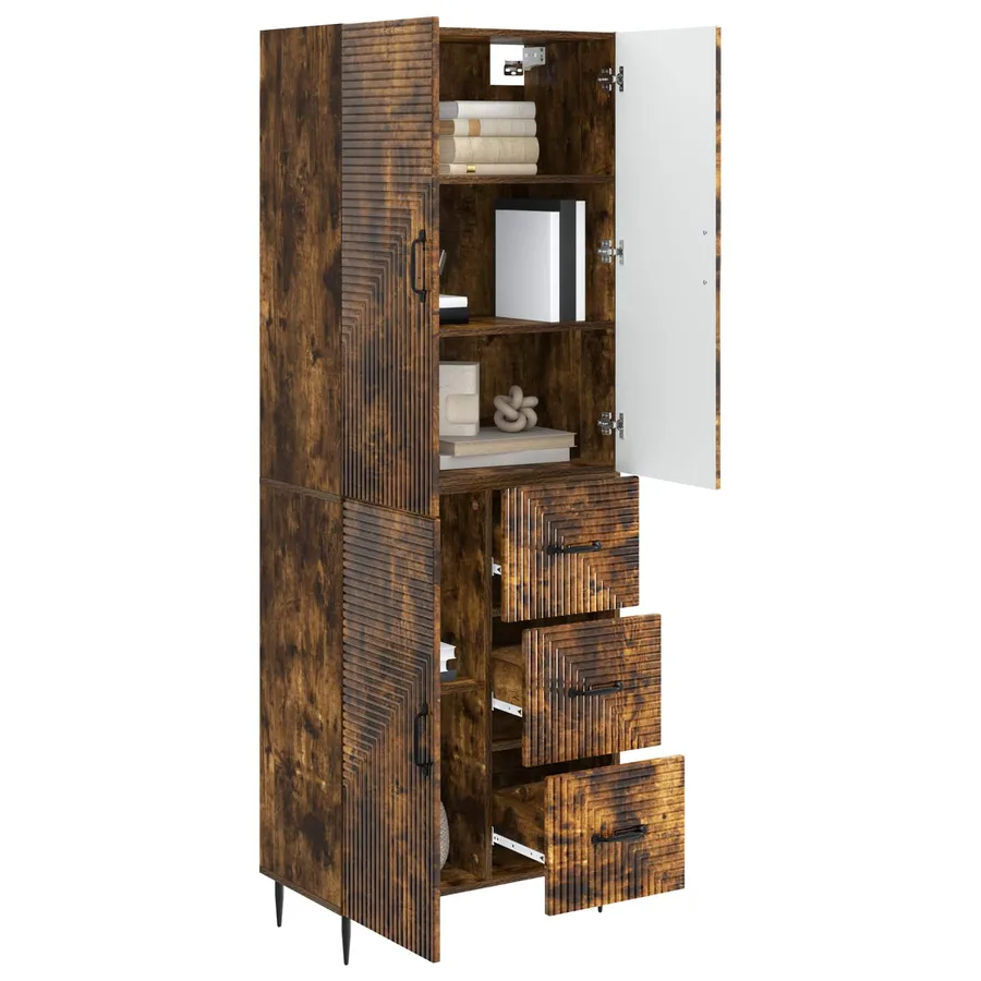 Ensemble de Meubles 2 pcs Chêne fumé 66 x 34,5 x 89,5 cm - 3