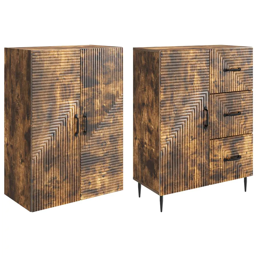 Ensemble de Meubles 2 pcs Chêne fumé 66 x 34,5 x 89,5 cm - 4