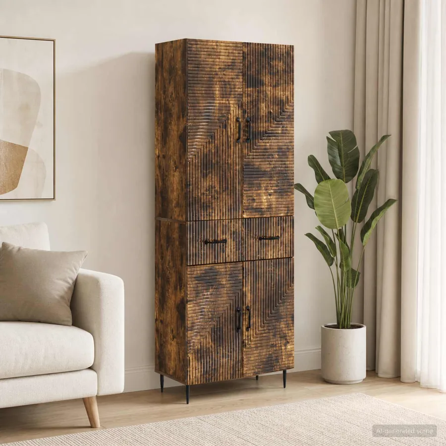 Ensemble de Meubles 2 pcs Chêne fumé 66 x 34,5 x 89,5 cm
