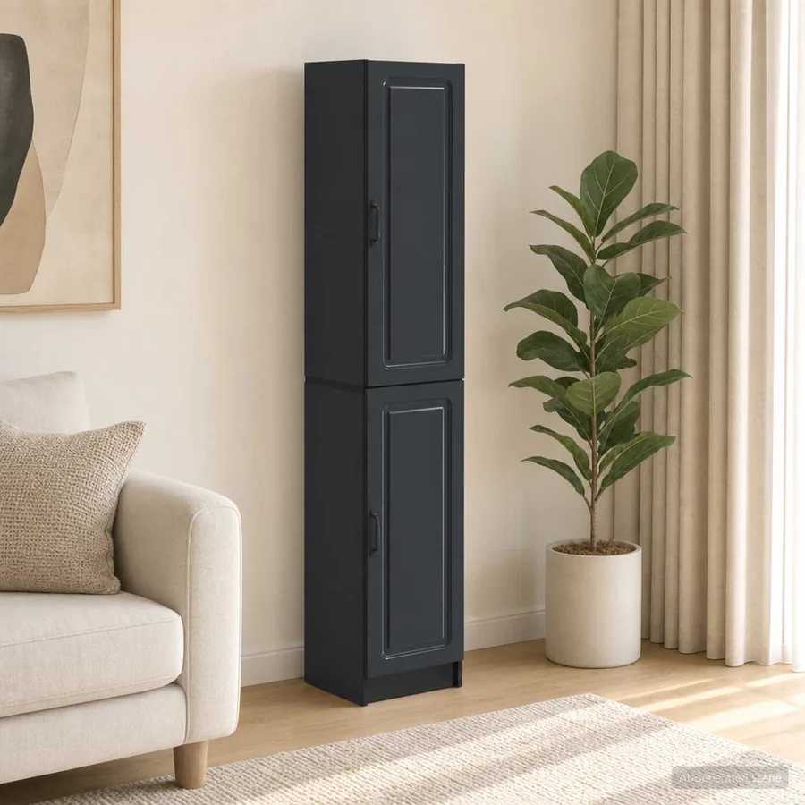 Ensemble de Meubles 2 pcs Noir Bois d'ingénierie