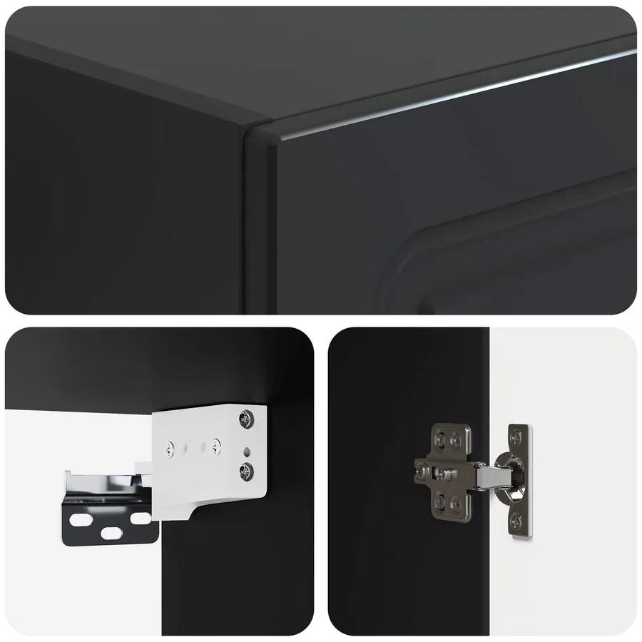 Ensemble de Meubles 2 pcs Noir Bois d'ingénierie - 8