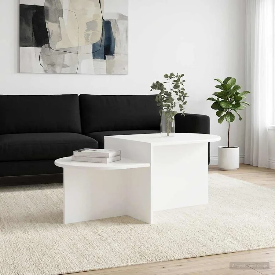 Table basse Blanc 100 x 50 x 40 cm Bois d'ingénierie