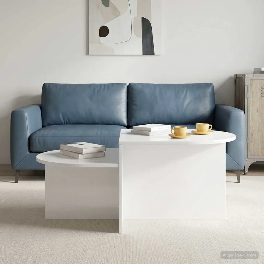 Table basse Blanc brillant 100 x 50 x 40 cm Bois d'ingénierie