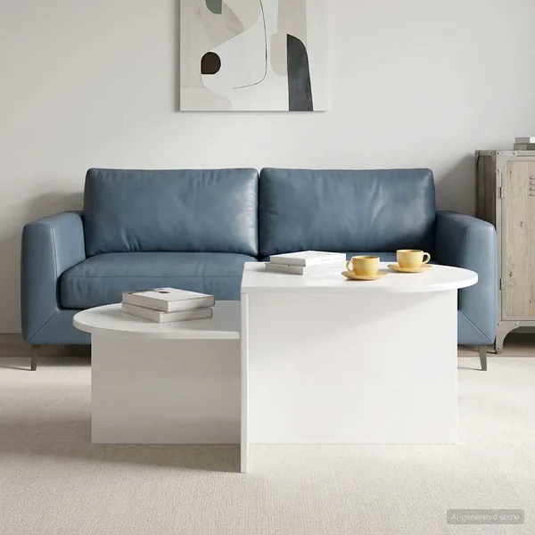 Table basse Blanc brillant 100 x 50 x 40 cm Bois d'ingénierie
