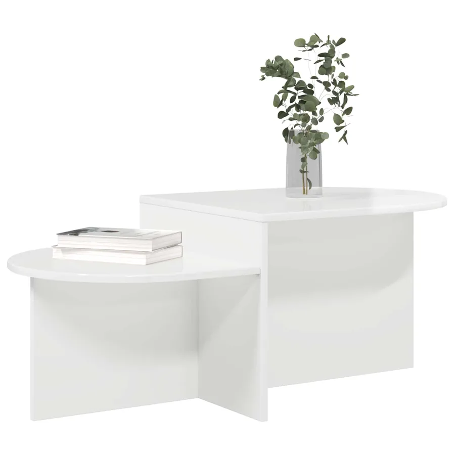 Table basse Blanc brillant 100 x 50 x 40 cm Bois d'ingénierie - 3