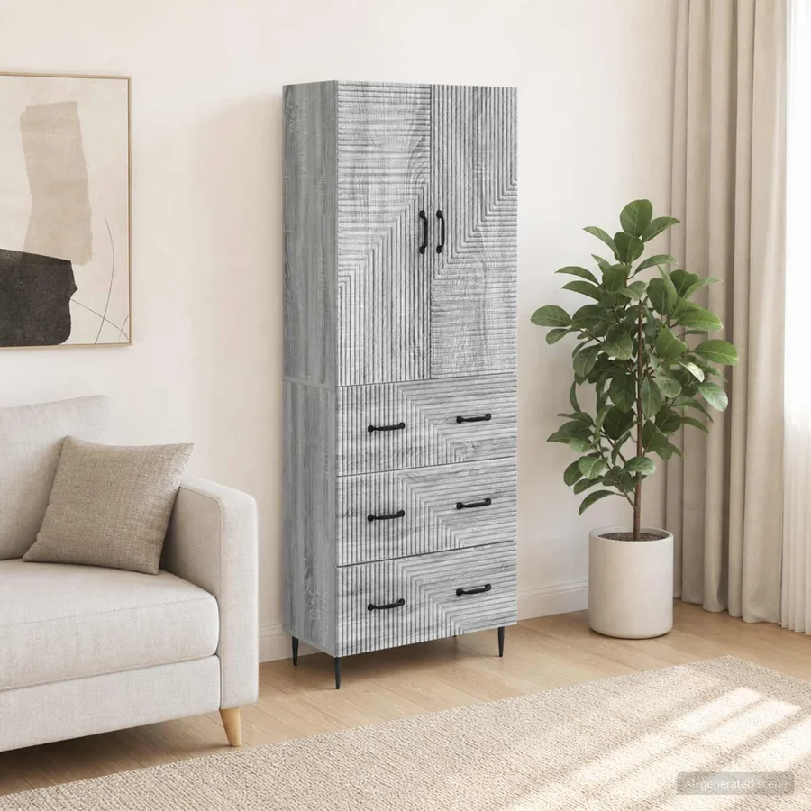 Ensemble de Meubles 2 pcs Sonoma gris 66 x 34,5 x 90 cm