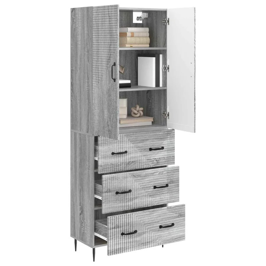 Ensemble de Meubles 2 pcs Sonoma gris 66 x 34,5 x 90 cm - 3