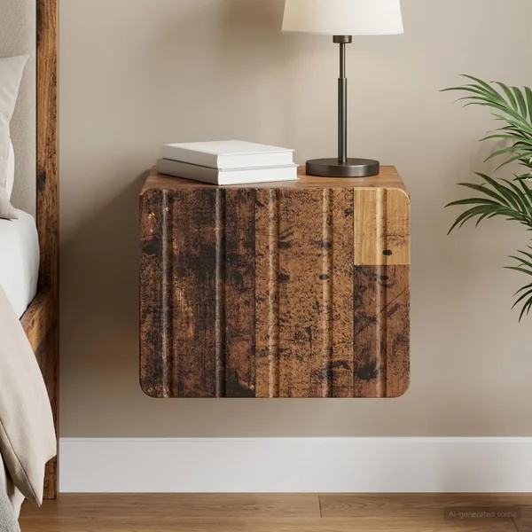 Cabinet de chevet mural Bois ancien 33 x 34,5 x 24 cm