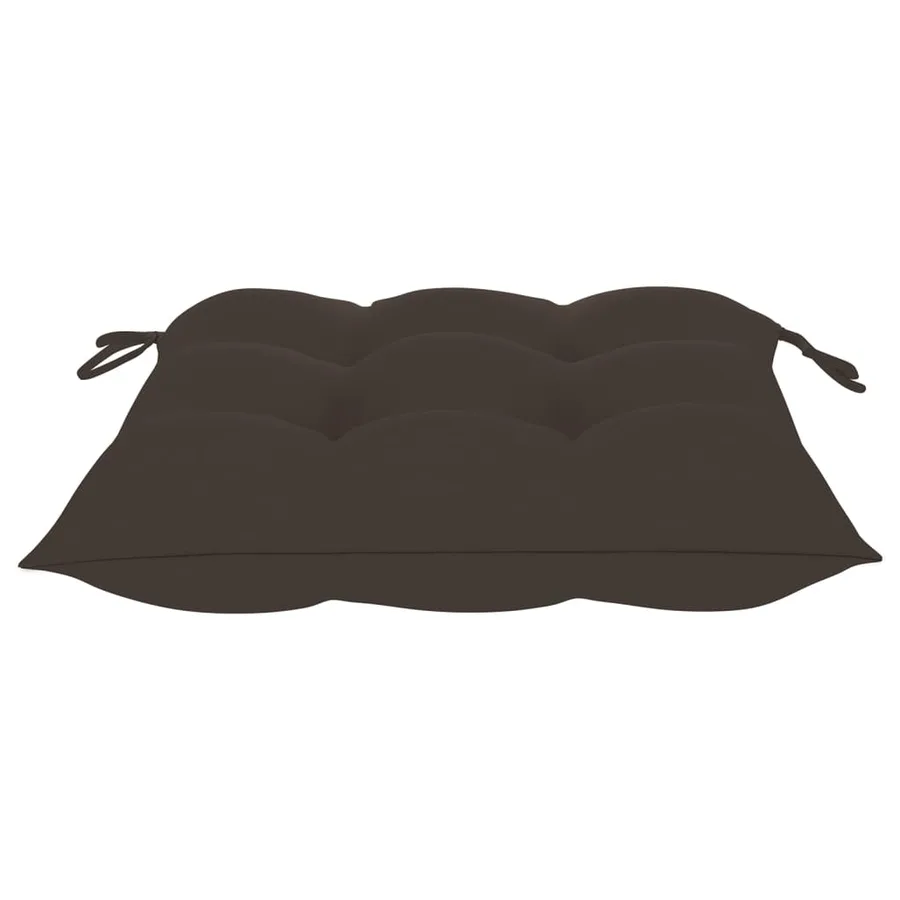 Chaises de jardin avec coussins taupe lot de 8 Bois teck massif - 12