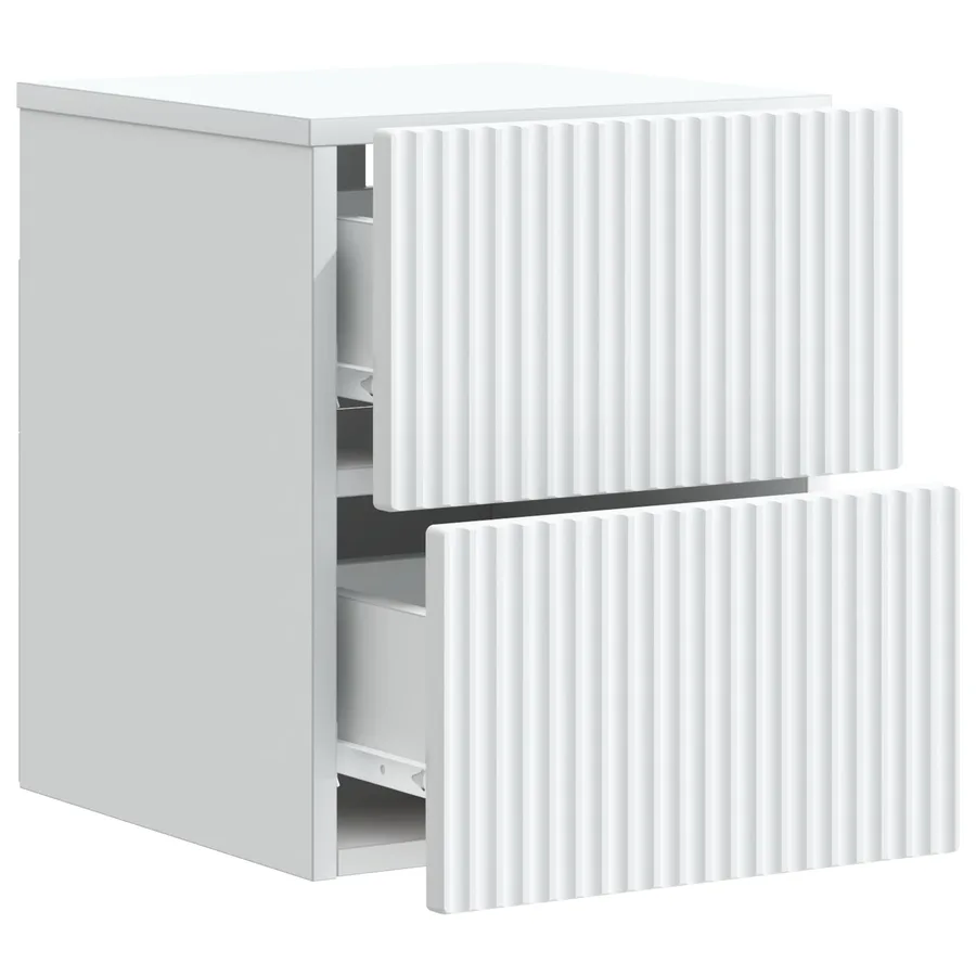 Cabinet de chevet mural 2 pcs Blanc 33 x 34,5 x 40 cm - 6