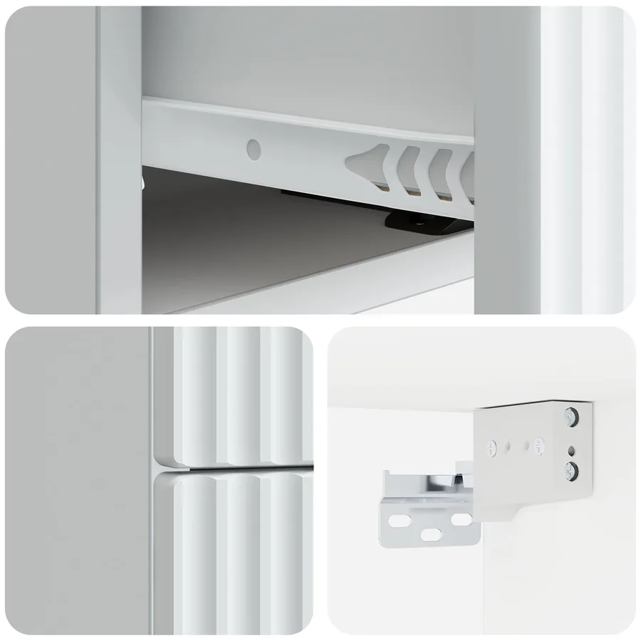 Cabinet de chevet mural 2 pcs Blanc 33 x 34,5 x 40 cm - 8