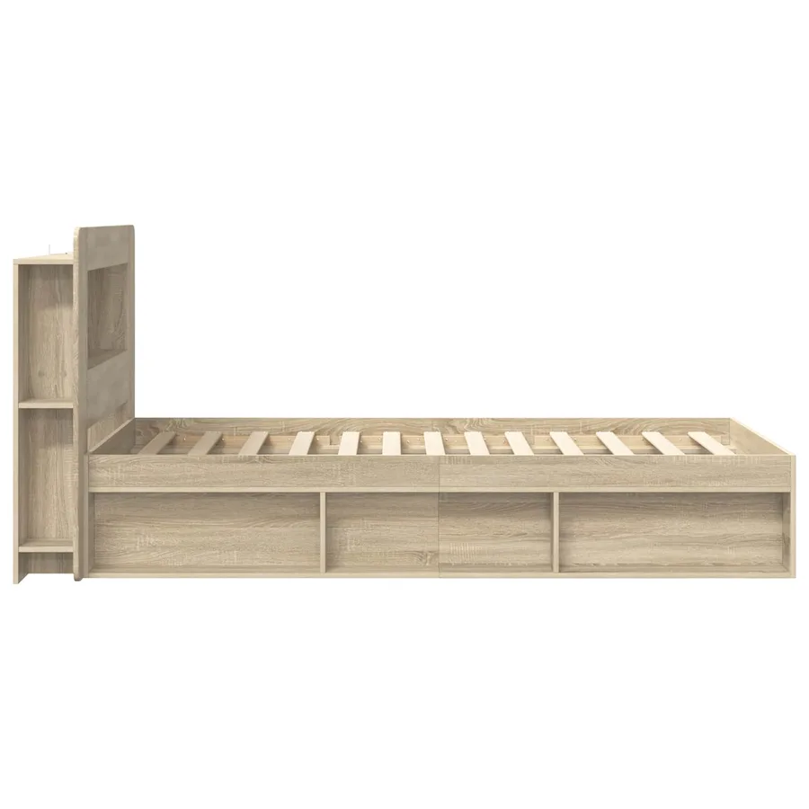 Cadre de lit avec rangement Chêne Sonoma 75 x 190 cm - 4