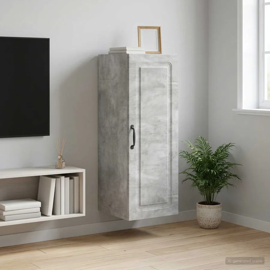Armoire Murale Gris béton 33 x 34,5 x 90 cm Bois d'ingénierie