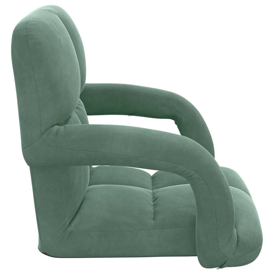 Fauteuil de sol ajustable Vert Mer Velours - 5