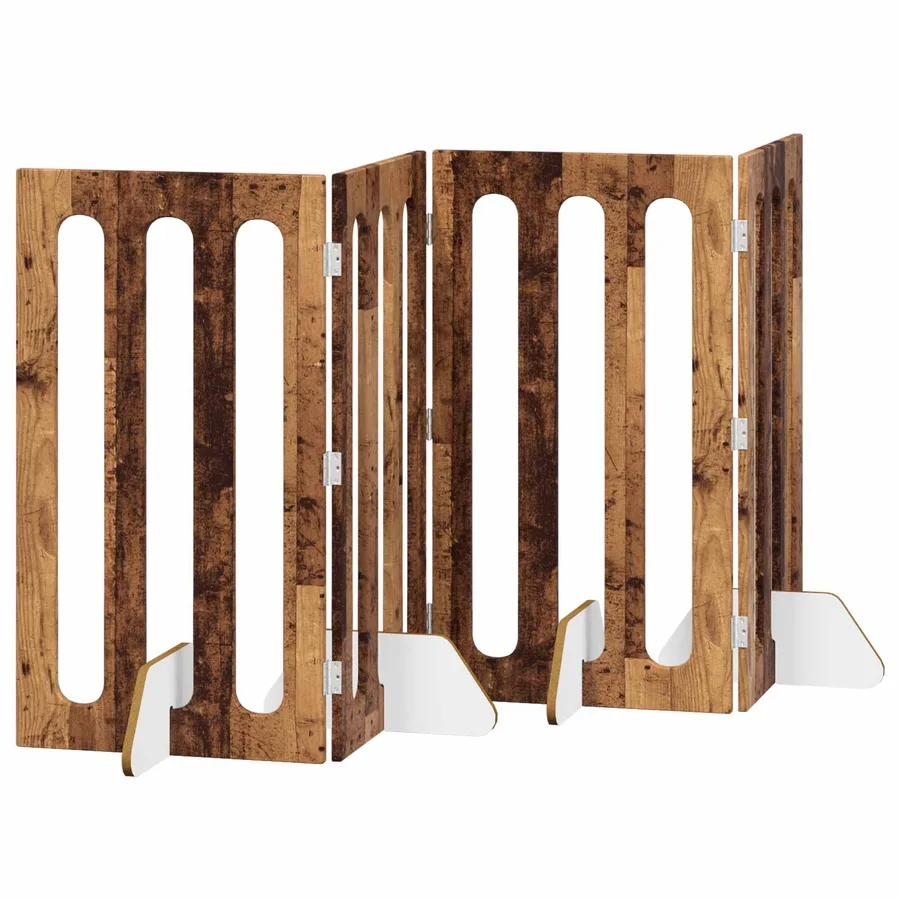 Clôture pliable pour animaux 4 pcs Bois de chêne - 2