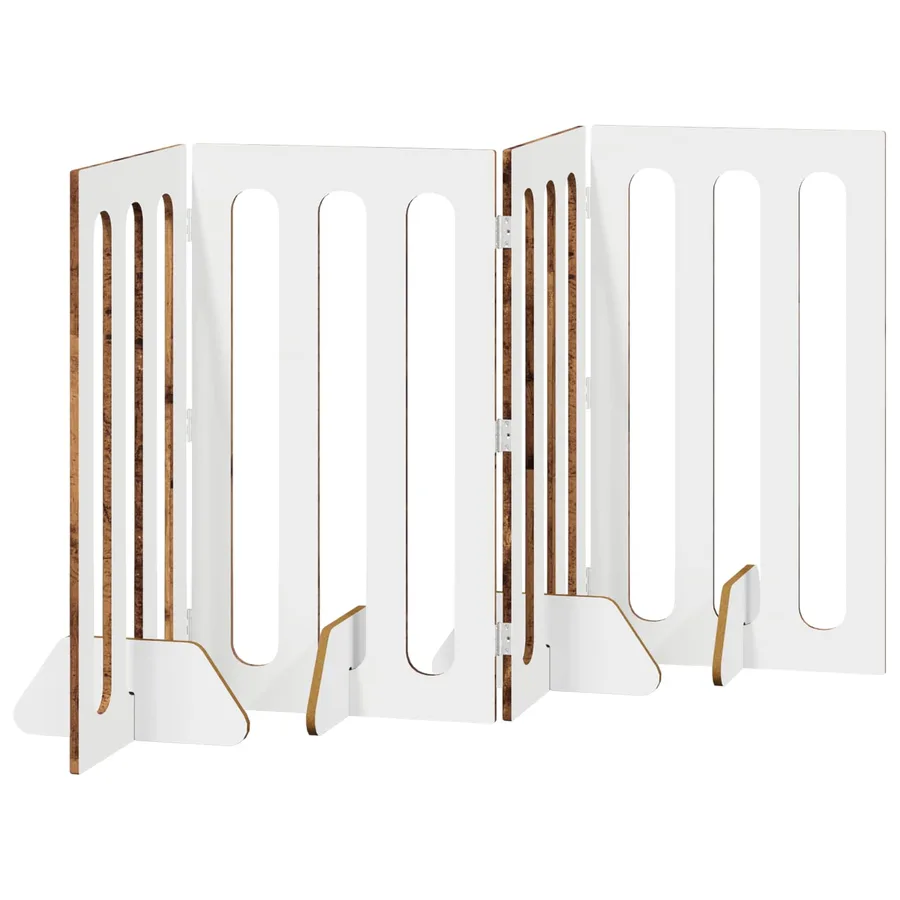 Clôture pliable pour animaux 4 pcs Bois de chêne - 5