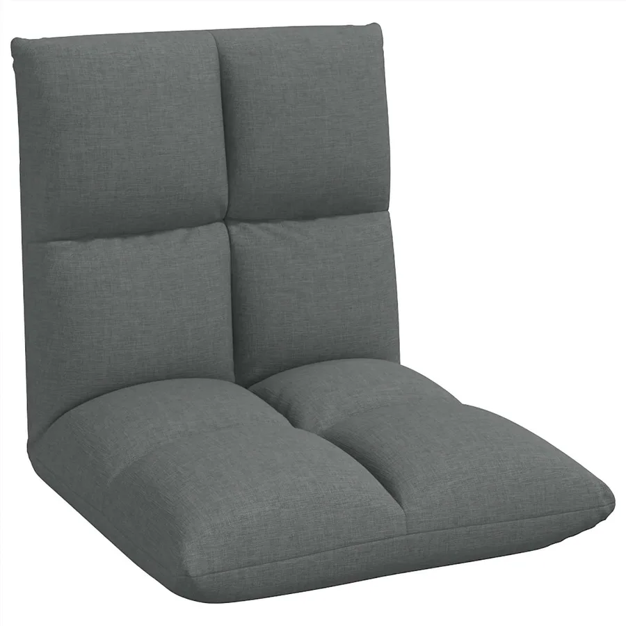 Fauteuil de sol ajustable Gris foncé Tissu - 2