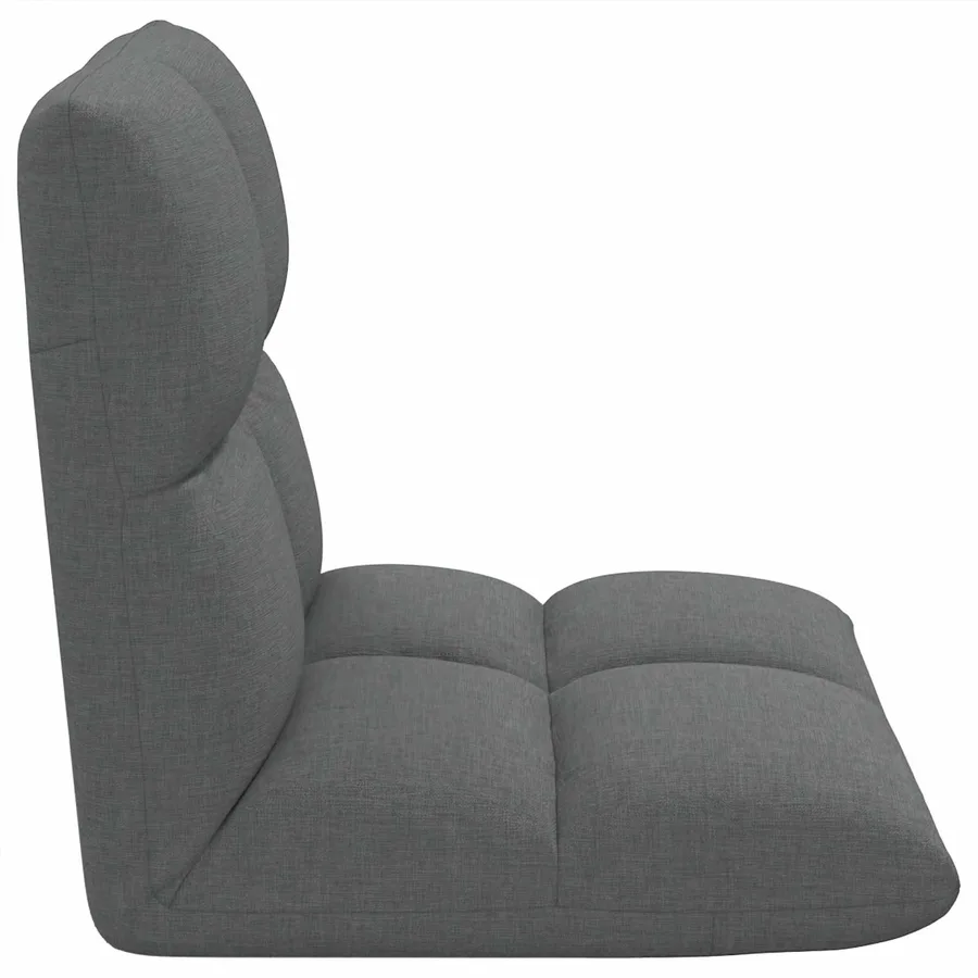 Fauteuil de sol ajustable Gris foncé Tissu - 5