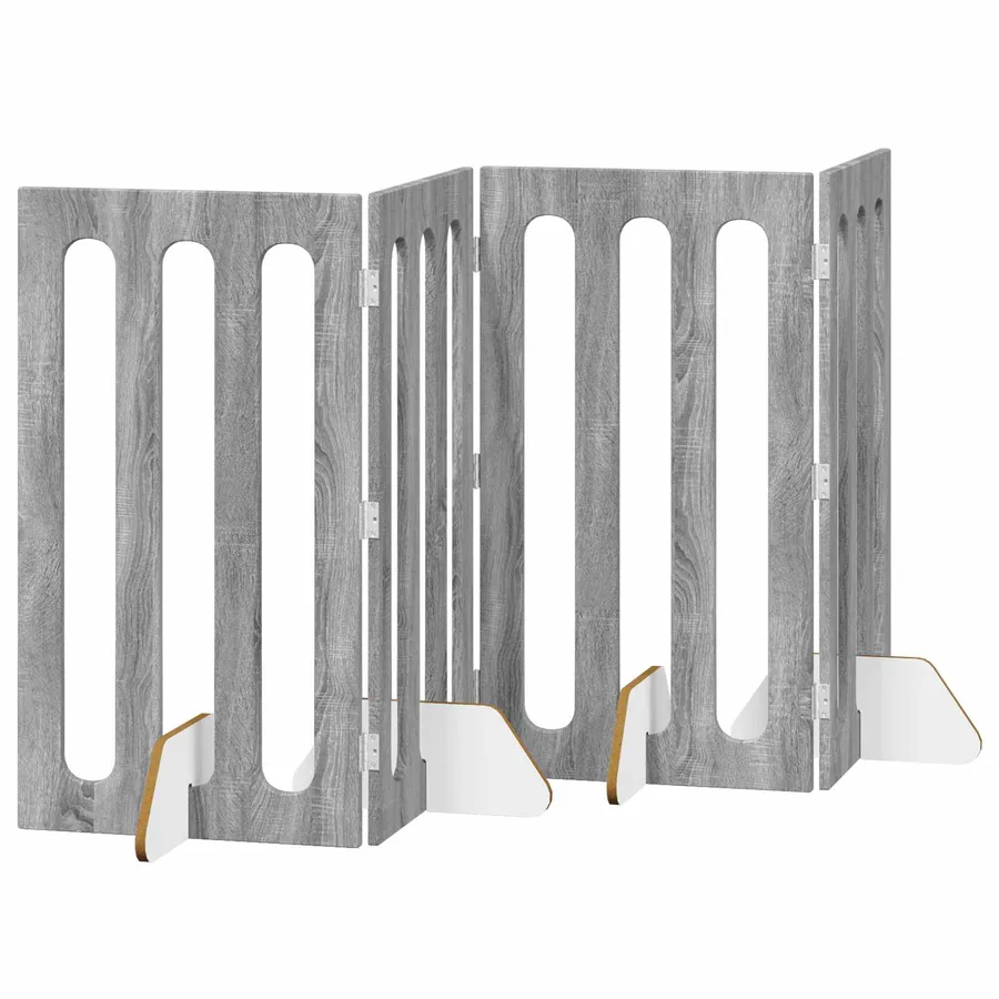 Clôture pliable pour animaux 4 pcs Gris Sonoma 201 x 38 x 90 cm - 2