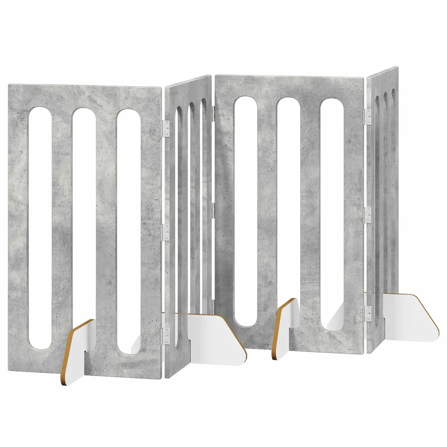 Clôture pliable pour animaux 4 pcs Gris Béton 201 x 38 x 90 cm - 2