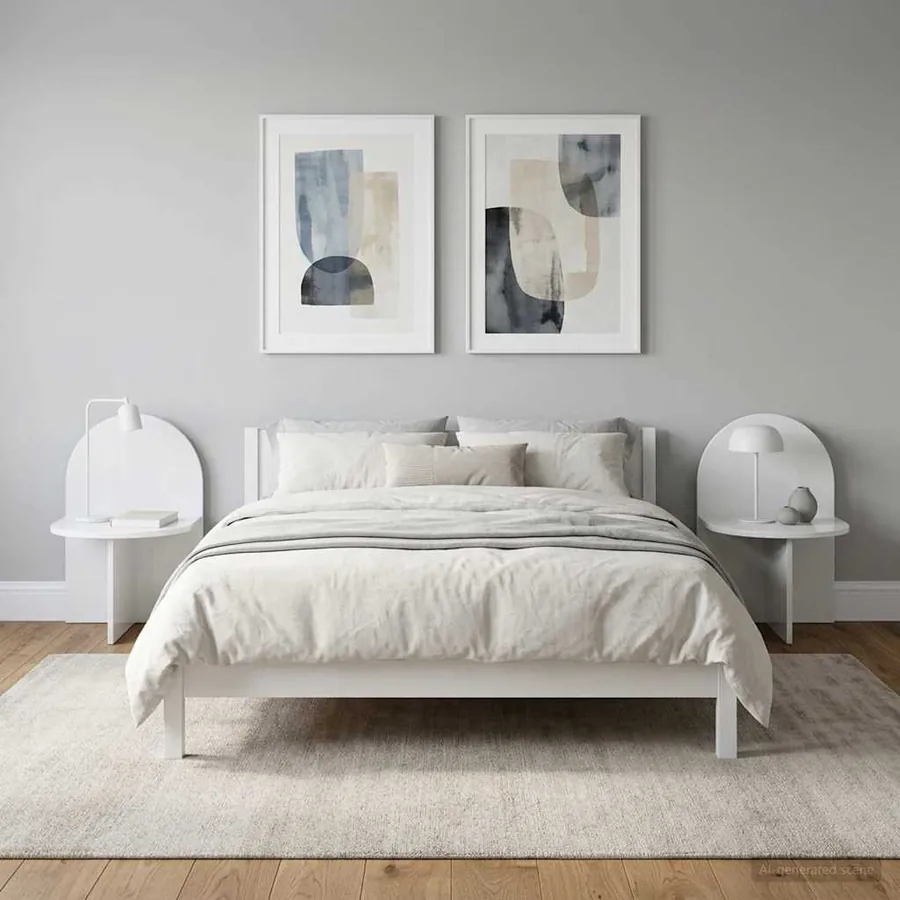 Table de chevet 2 pcs Blanc brillant 48 x 49 x 65 cm