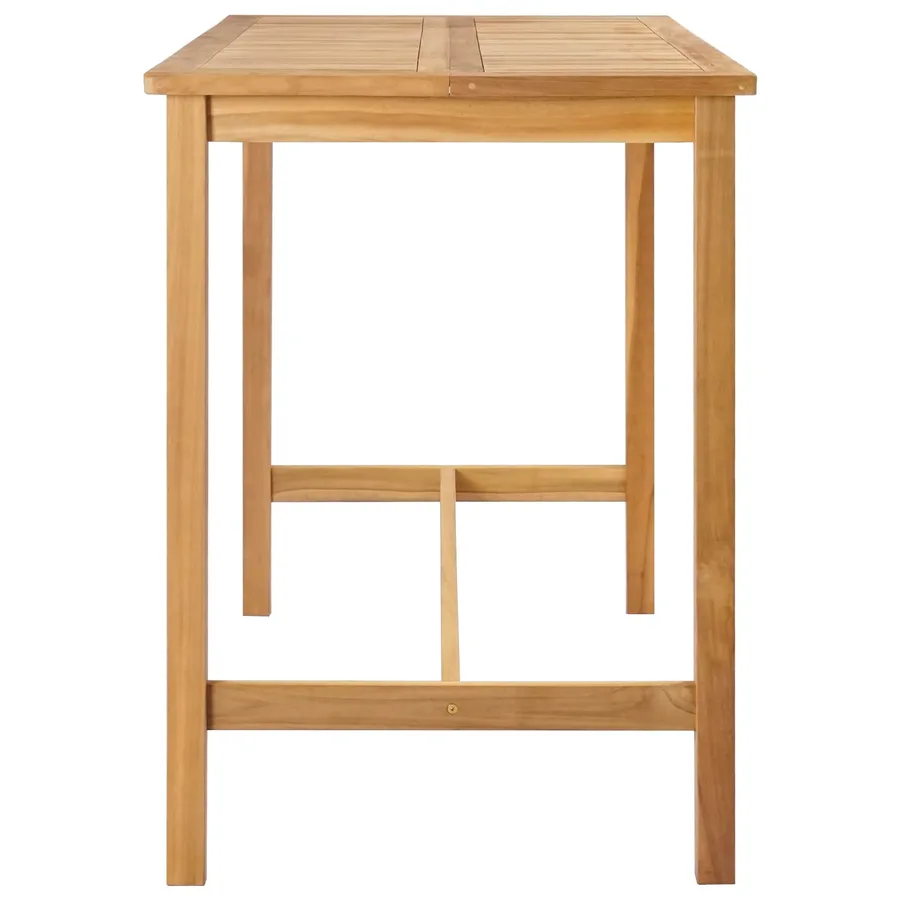 Table de bar Naturel 150 x 75 x 105 cm Bois de teck massif - 4