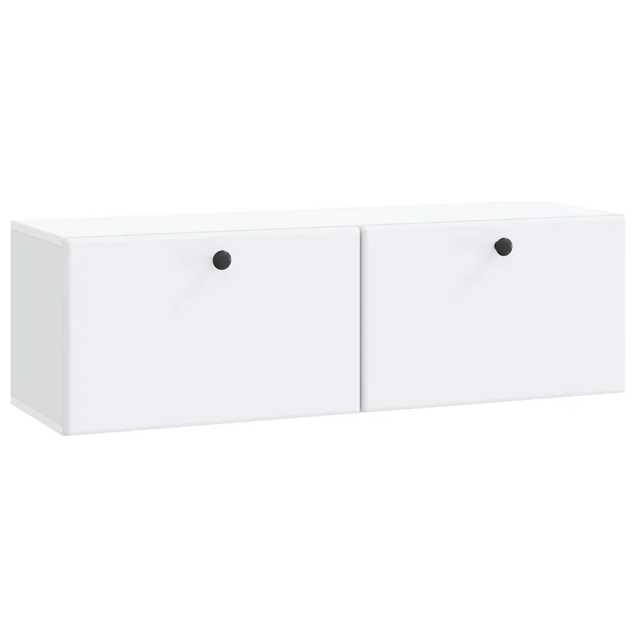 Meuble TV mural 98 x 31 x 30 cm Blanc Bois d'ingénierie - 2