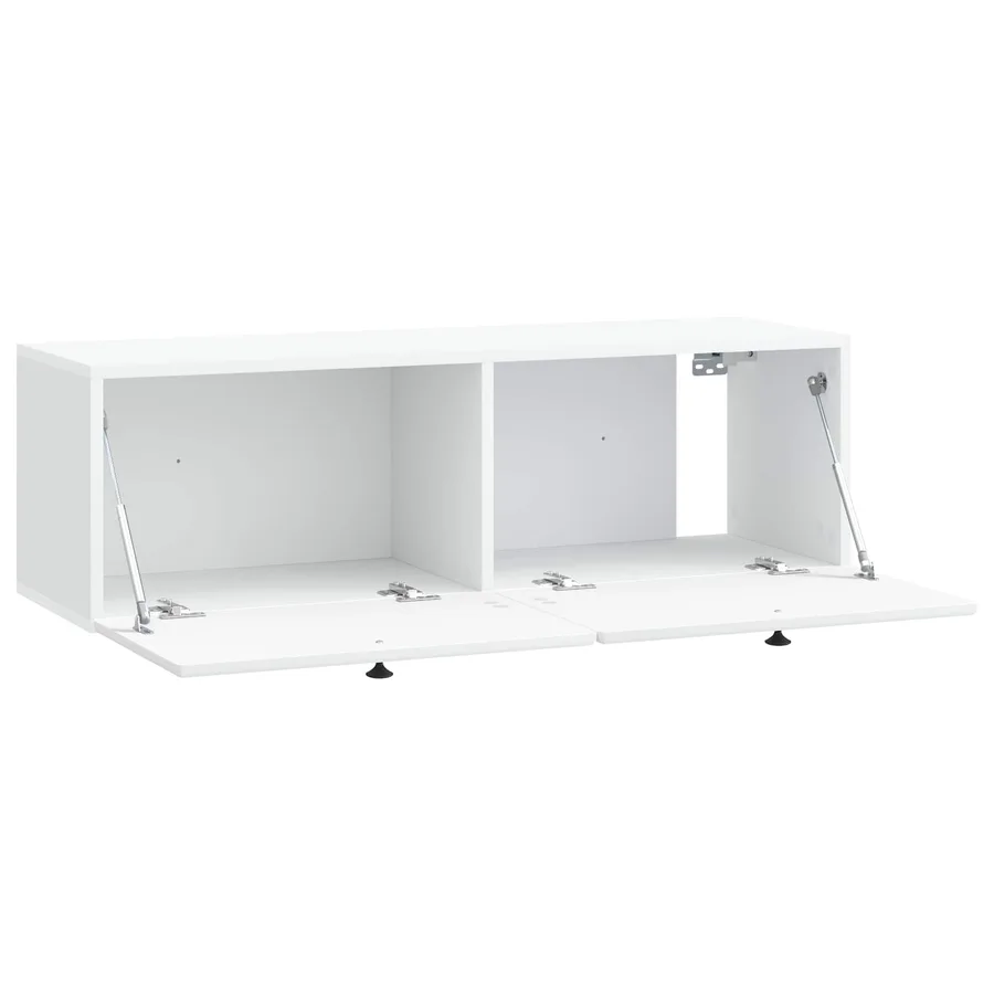 Meuble TV mural 98 x 31 x 30 cm Blanc Bois d'ingénierie - 5