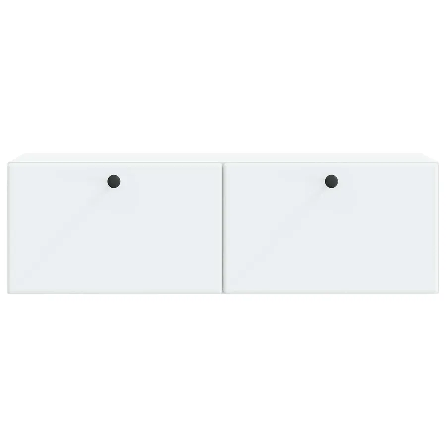 Meuble TV mural 98 x 31 x 30 cm Blanc Bois d'ingénierie - 6