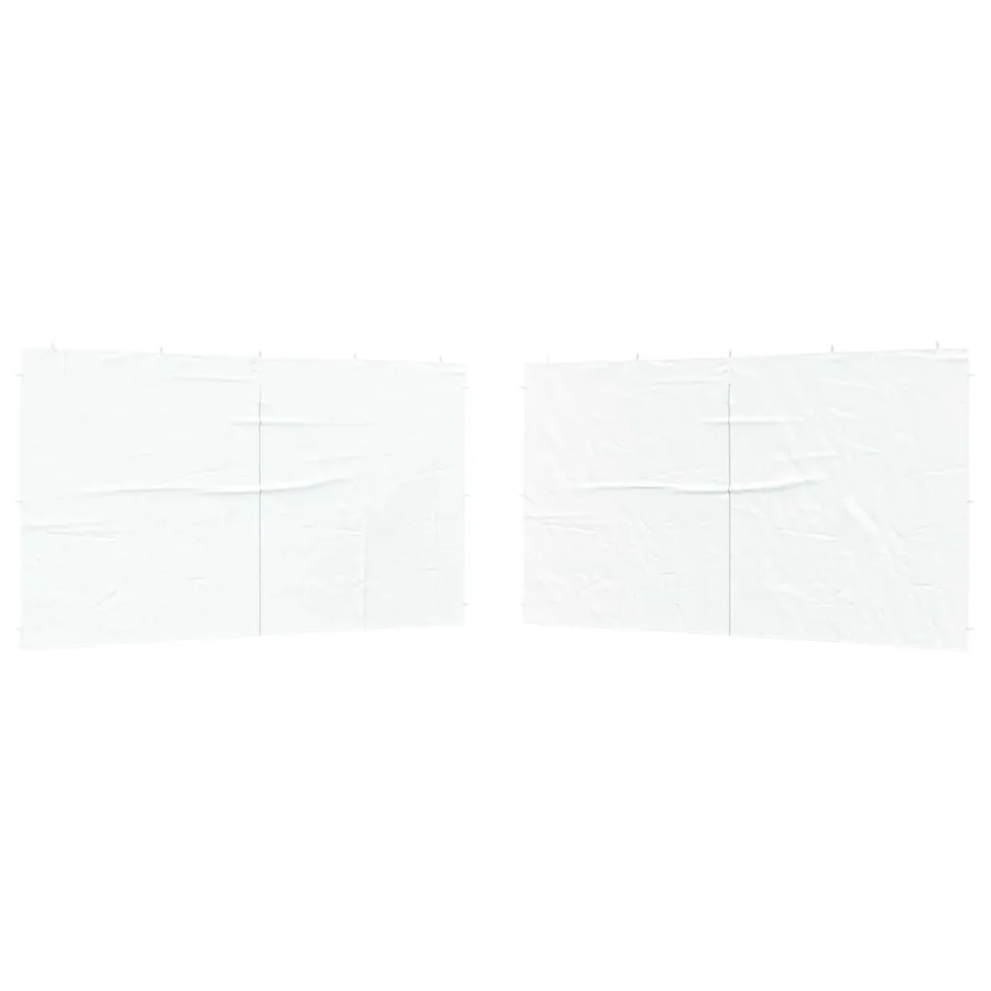 Mur de tente de fête 2 pcs Blanc 400 x 195 cm PE et acier - 2