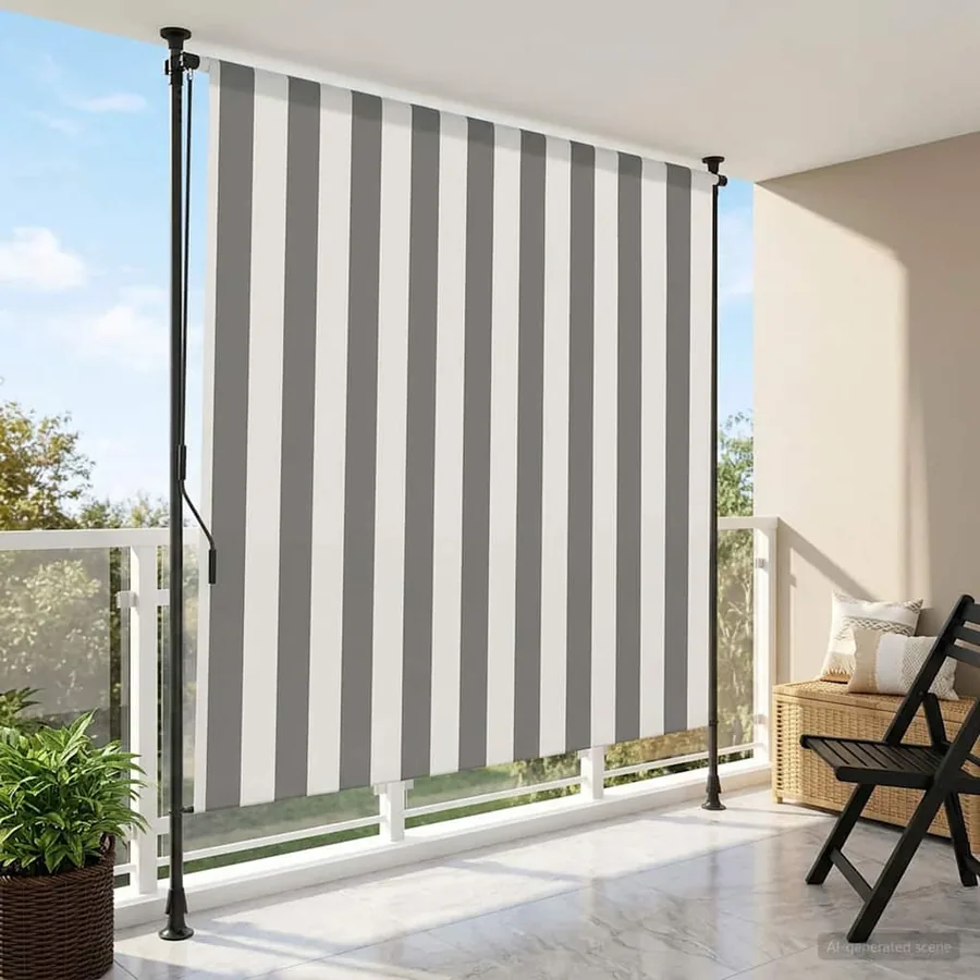 Store Roulant Extérieur Anthracite et blanc 100 x 270 cm
