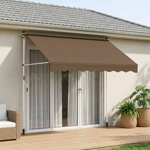 Auvent rétractable manuel Taupe 350 cm