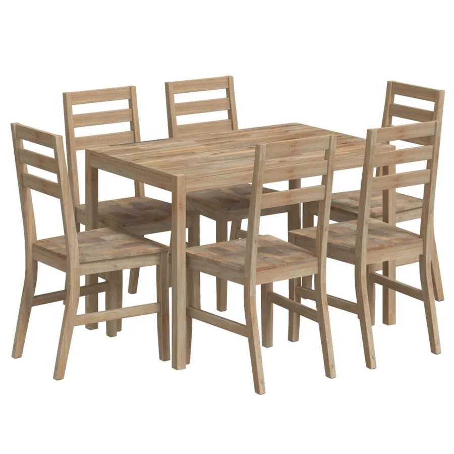 Ensemble à dîner 7 pcs Bois d'acacia solide - 3