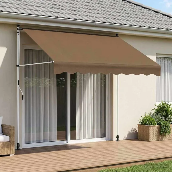Auvent rétractable manuel Taupe 150 cm