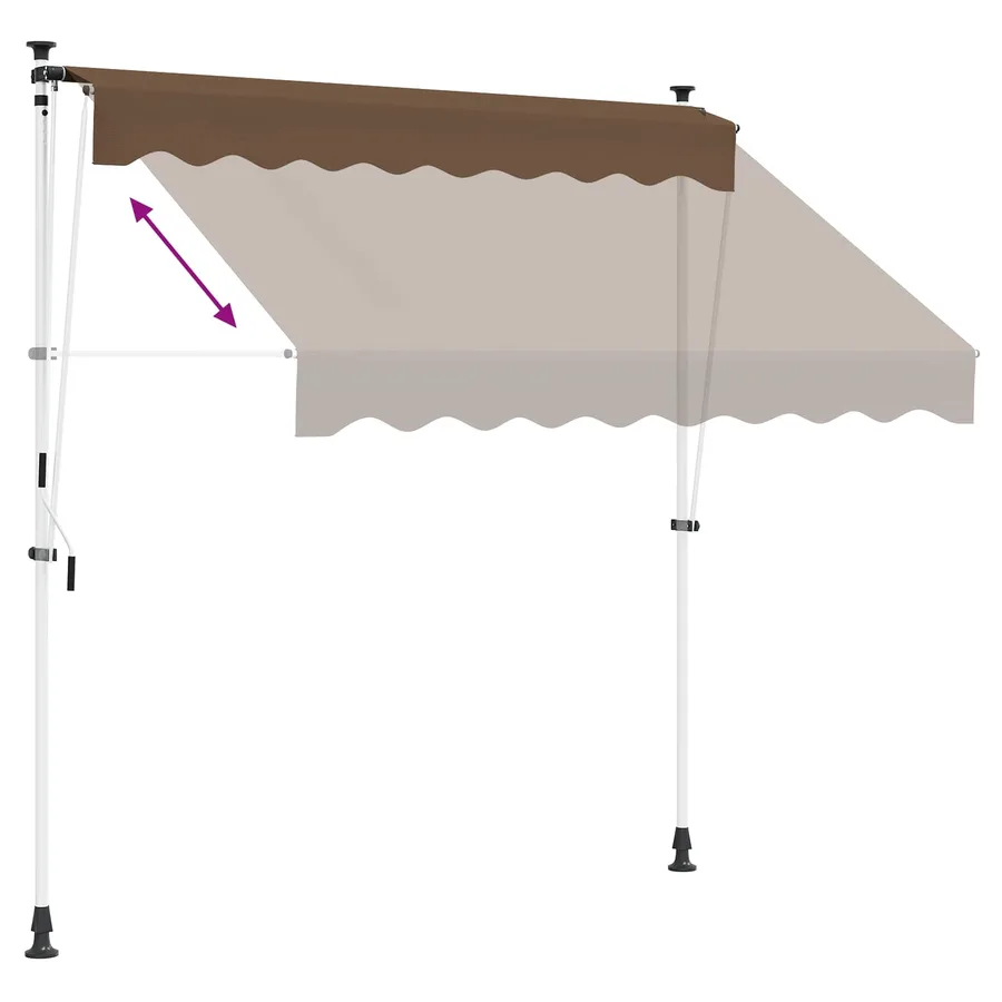 Auvent rétractable manuel Taupe 150 cm - 7