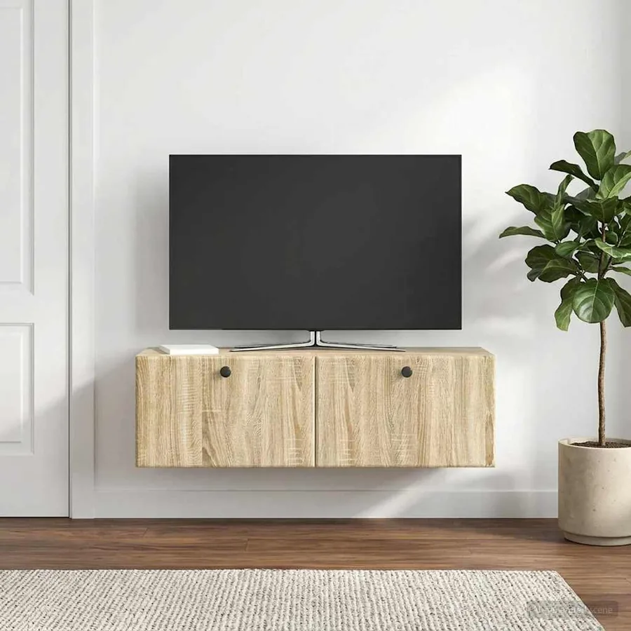 Meuble TV mural 98 x 31 x 30 cm Chêne Sonoma Bois d'ingénierie