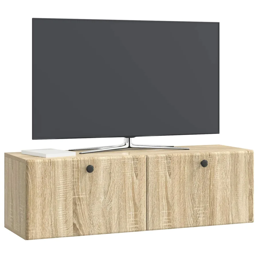 Meuble TV mural 98 x 31 x 30 cm Chêne Sonoma Bois d'ingénierie - 3