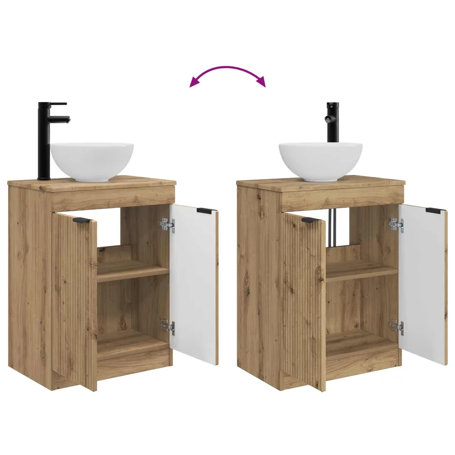 Meuble de salle de bain avec évier Chêne artisanal - 11