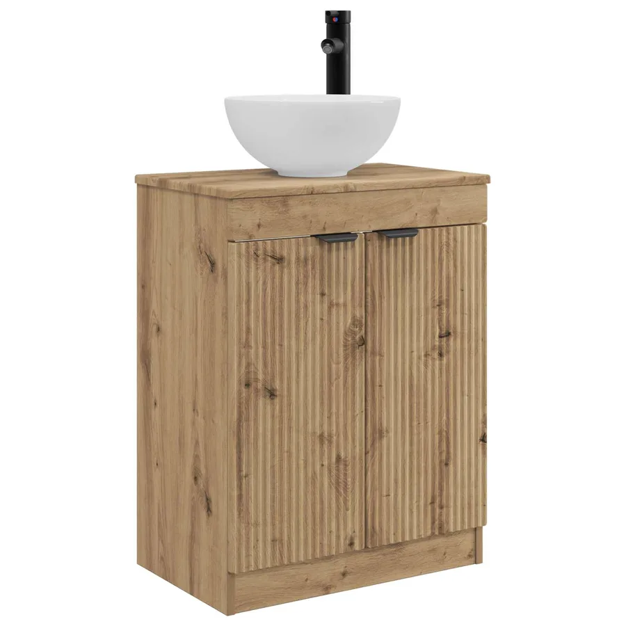 Meuble de salle de bain avec évier Chêne artisanal - 2