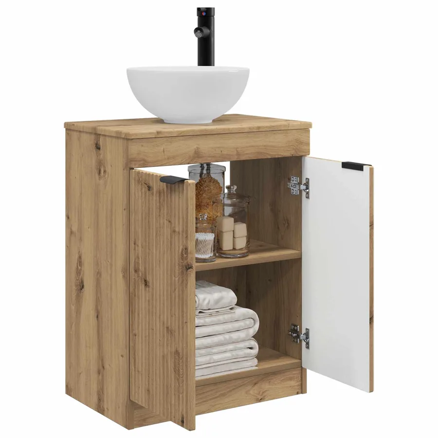 Meuble de salle de bain avec évier Chêne artisanal - 3